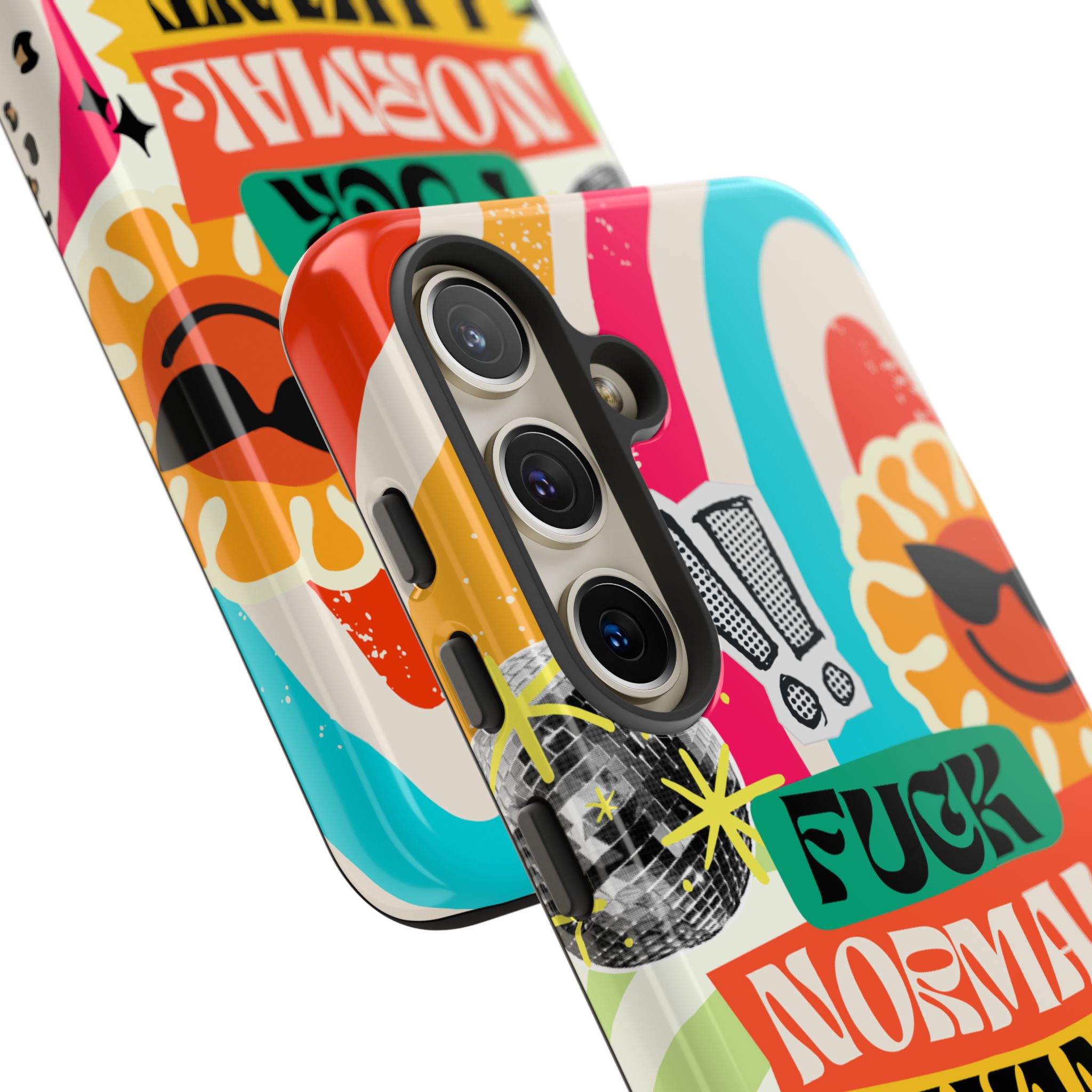 Phone Case — "Fuck Normal I Want Atypical" Retro Sticker Collage - Image 124