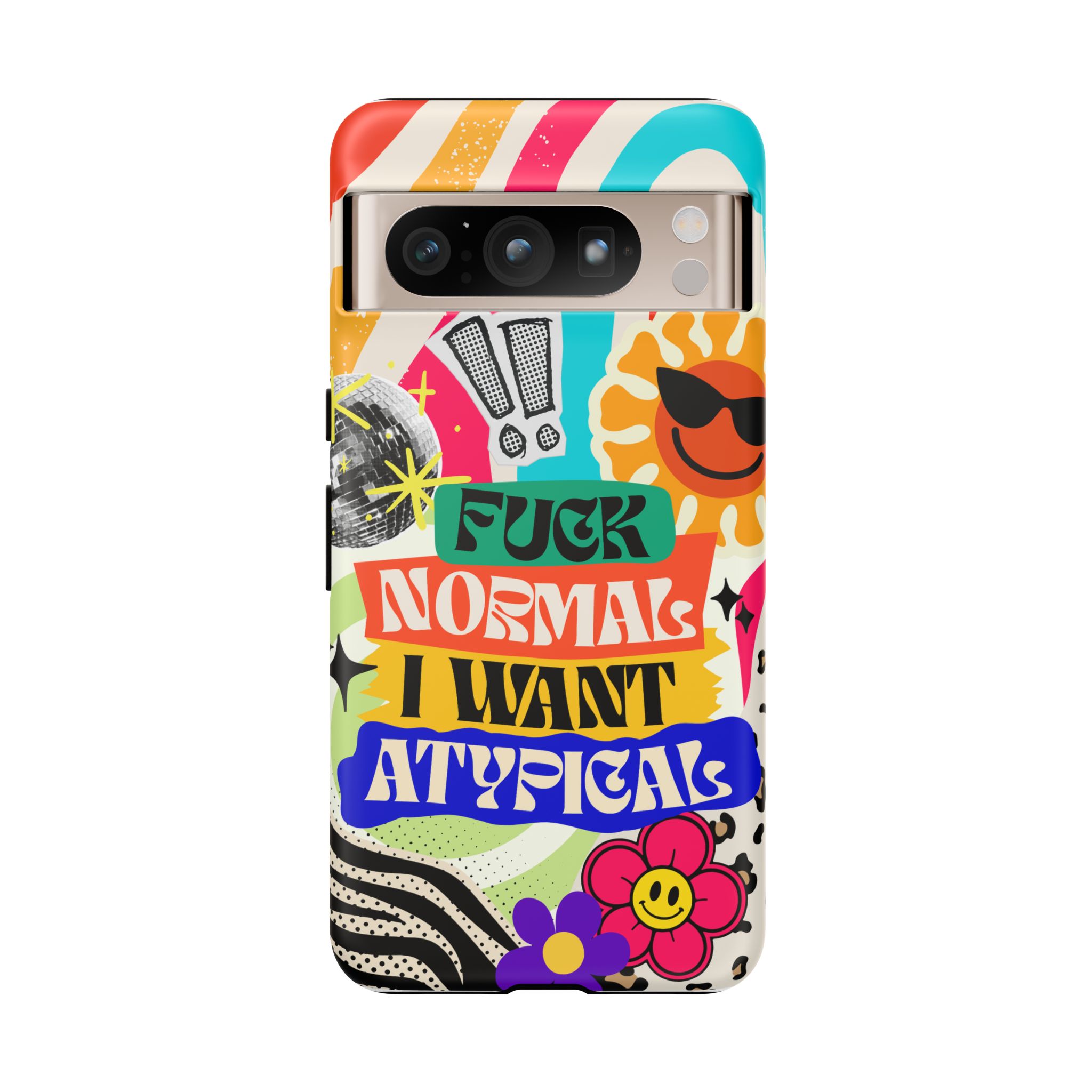 Phone Case — "Fuck Normal I Want Atypical" Retro Sticker Collage - Image 148