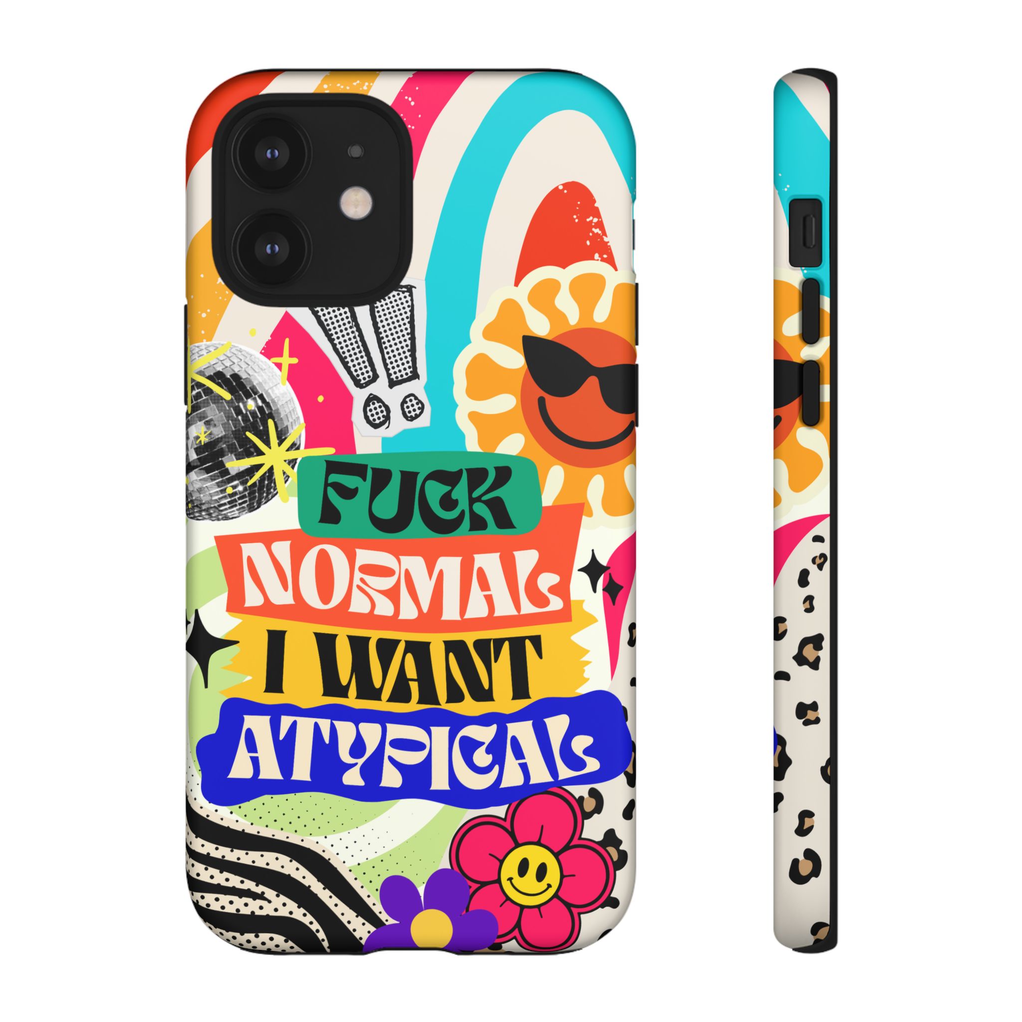 Phone Case — "Fuck Normal I Want Atypical" Retro Sticker Collage - Image 15