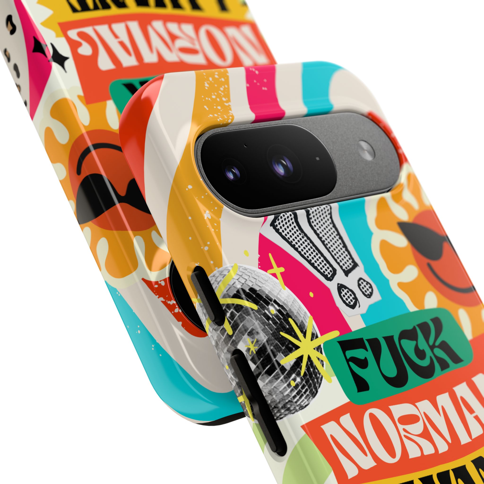 Phone Case — "Fuck Normal I Want Atypical" Retro Sticker Collage - Image 182