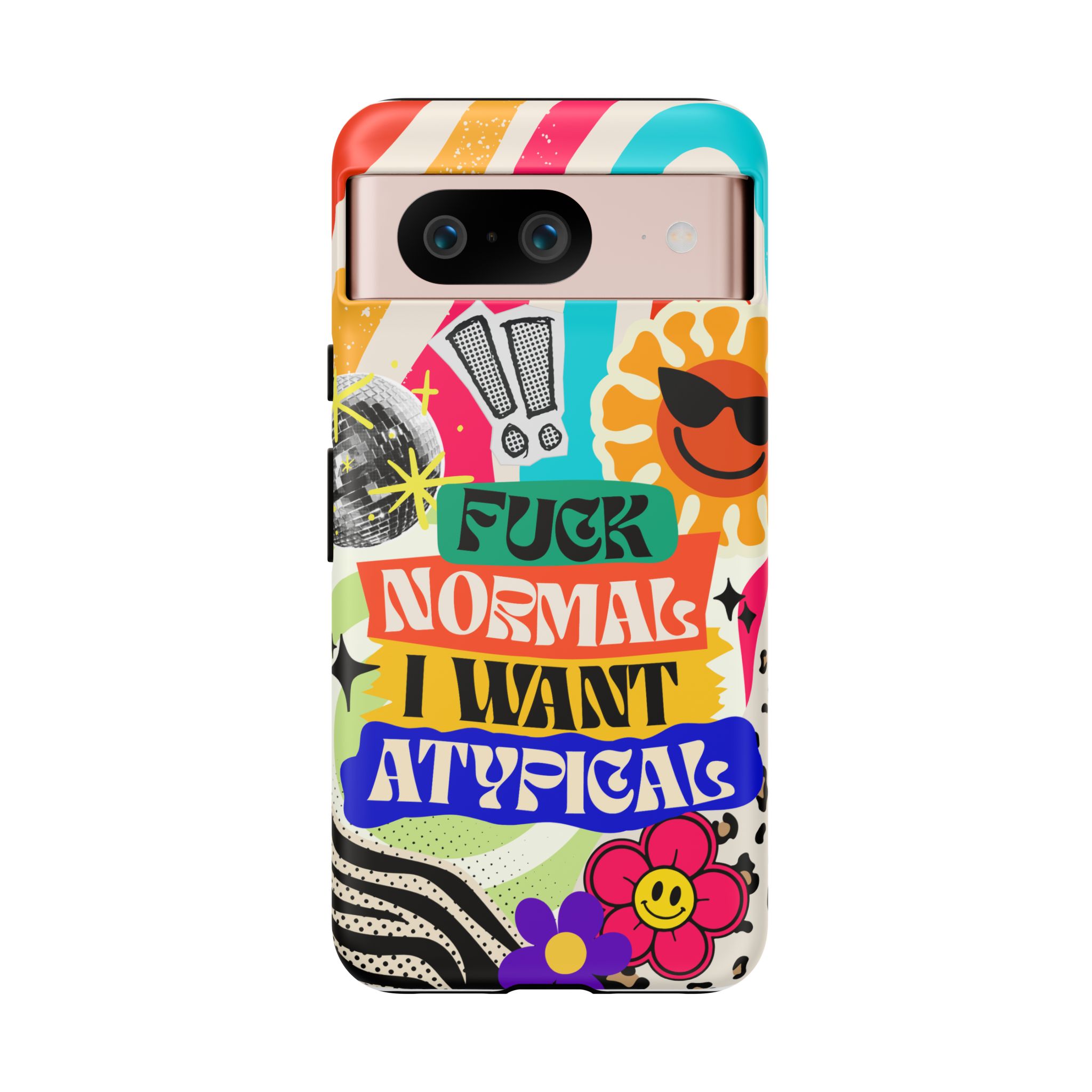 Phone Case — "Fuck Normal I Want Atypical" Retro Sticker Collage - Image 156
