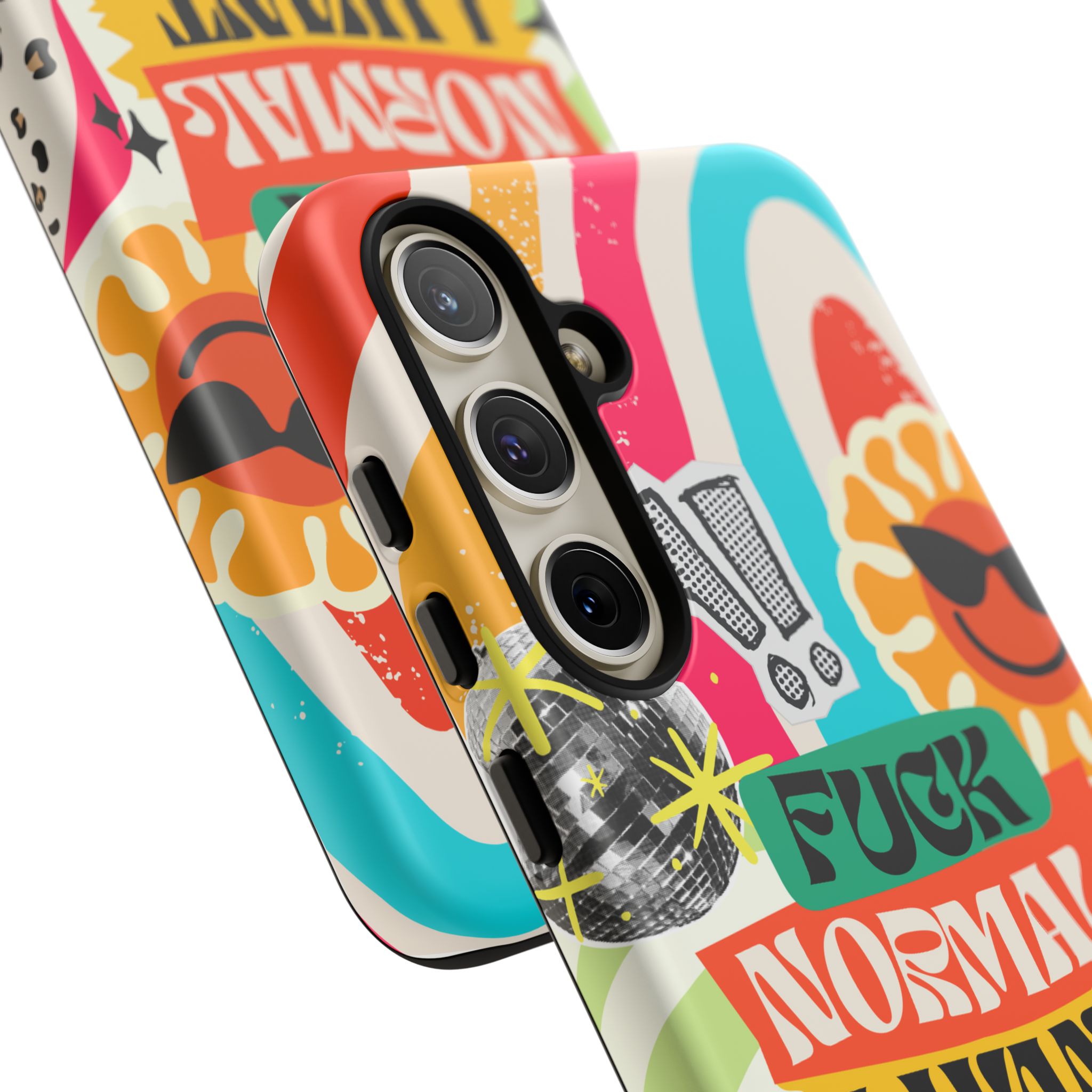 Phone Case — "Fuck Normal I Want Atypical" Retro Sticker Collage - Image 136