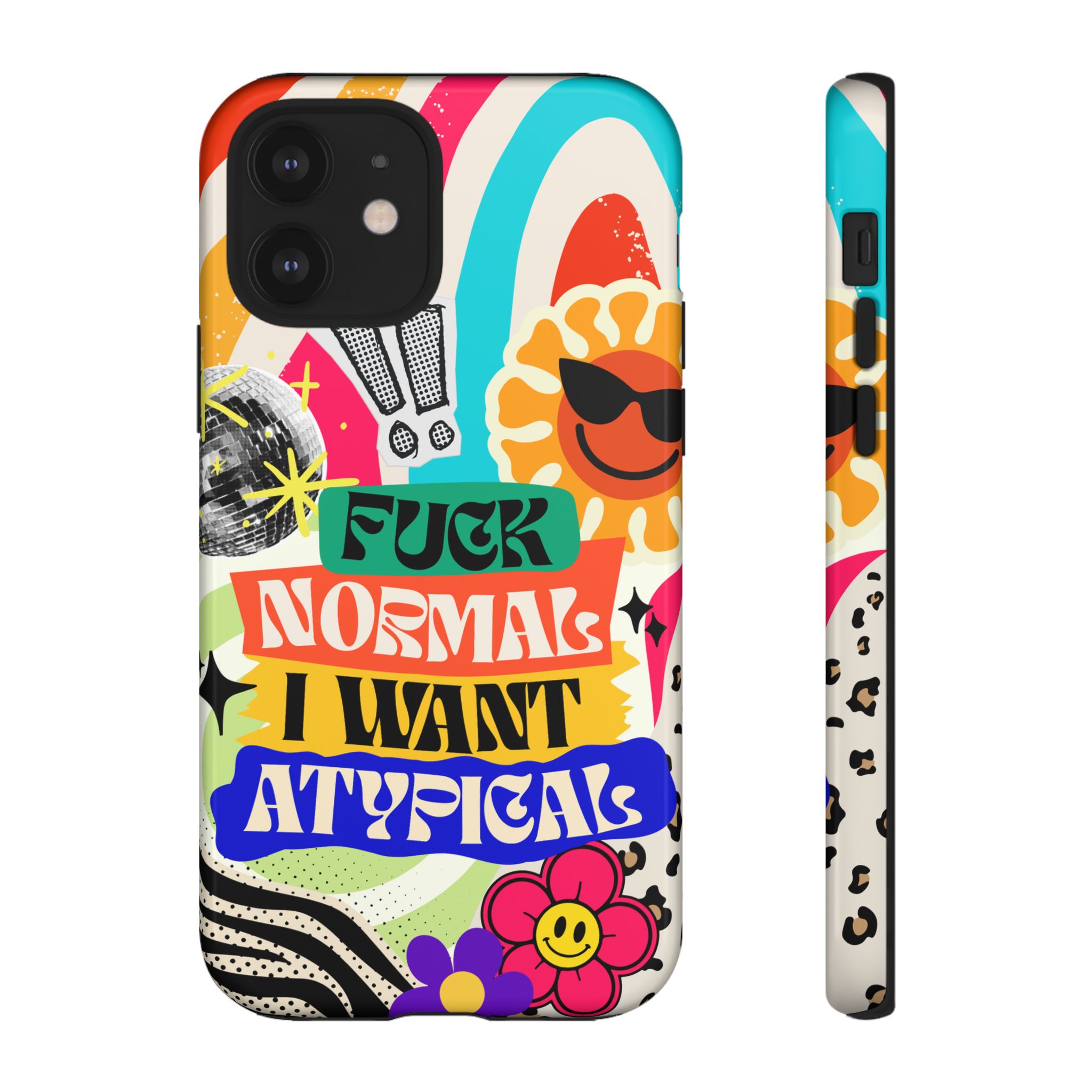 Phone Case — "Fuck Normal I Want Atypical" Retro Sticker Collage - Image 14