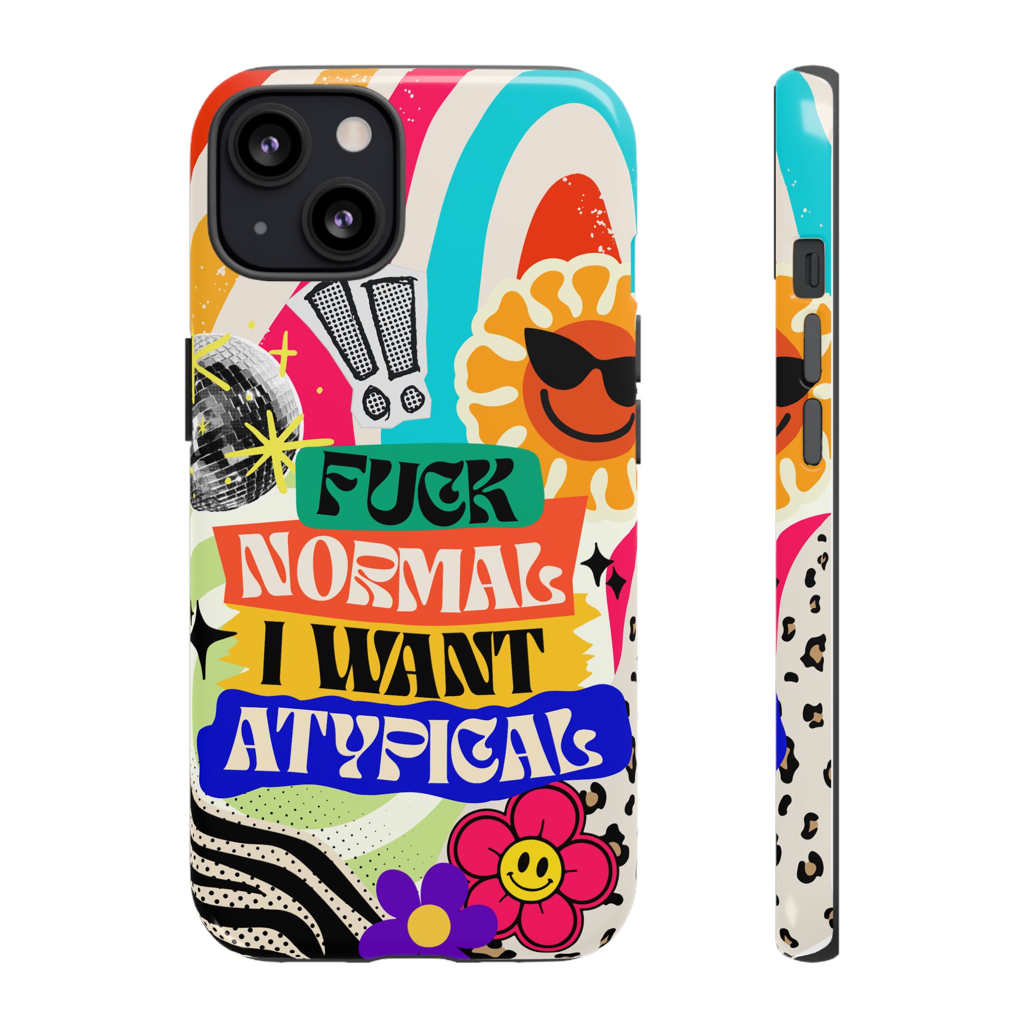 Phone Case — "Fuck Normal I Want Atypical" Retro Sticker Collage - Image 20