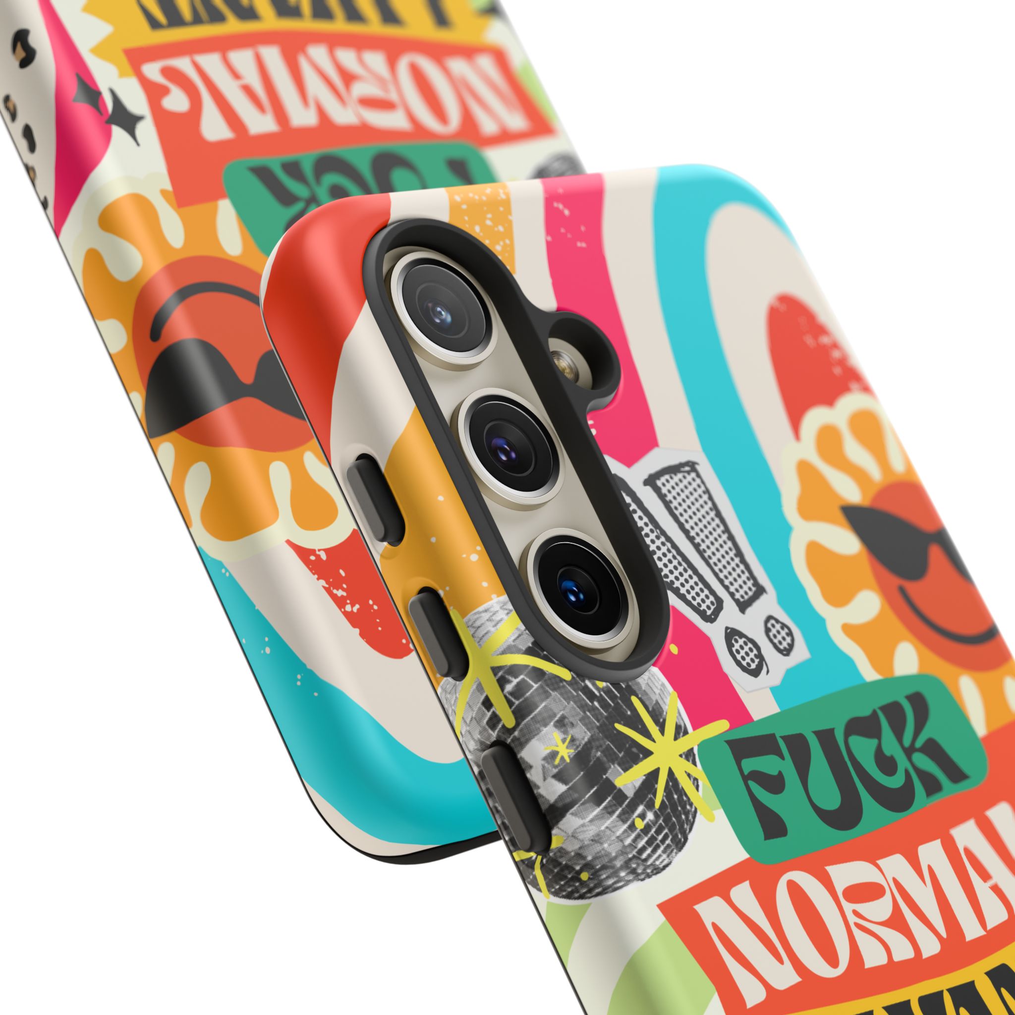 Phone Case — "Fuck Normal I Want Atypical" Retro Sticker Collage - Image 128