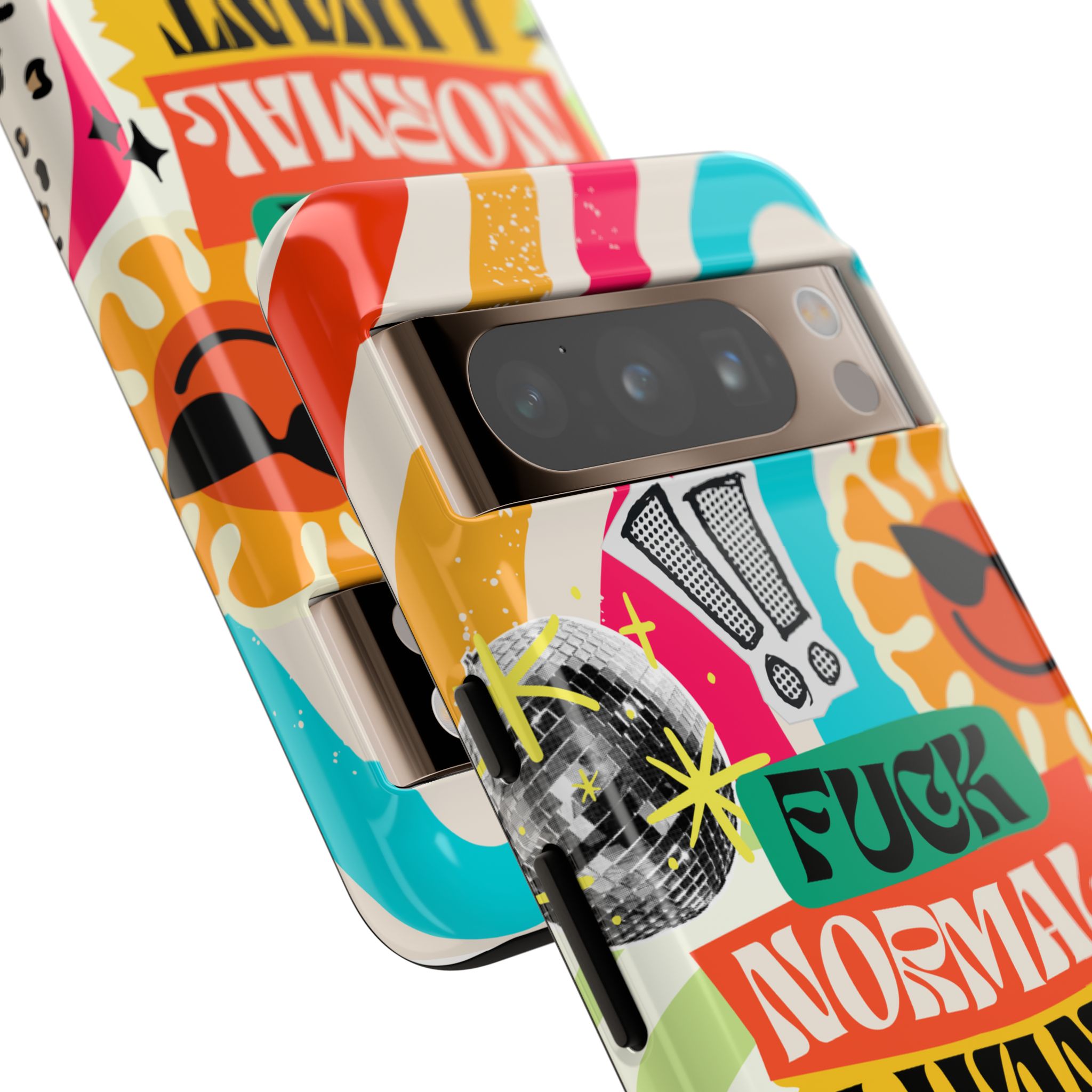 Phone Case — "Fuck Normal I Want Atypical" Retro Sticker Collage - Image 146