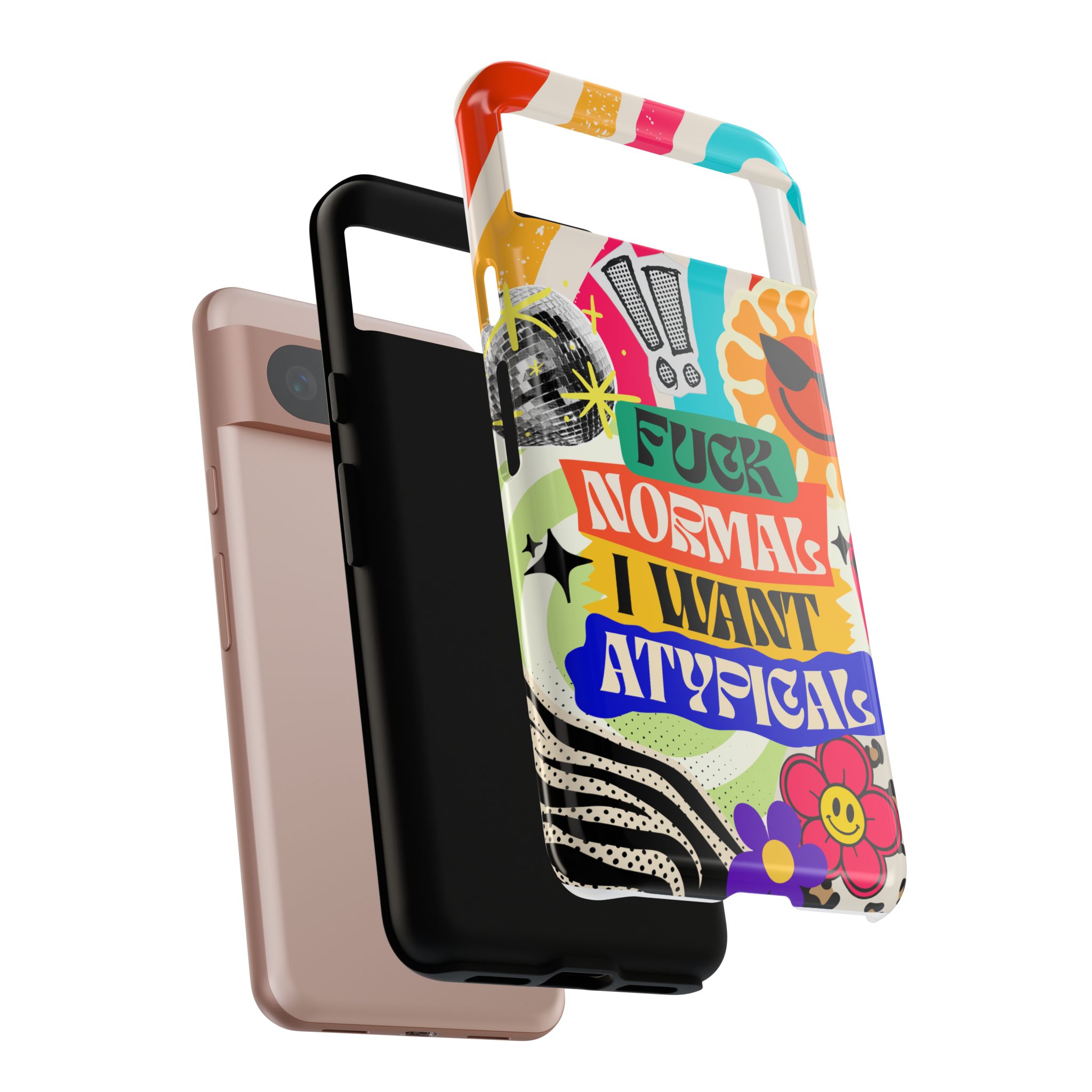 Phone Case — "Fuck Normal I Want Atypical" Retro Sticker Collage - Image 155