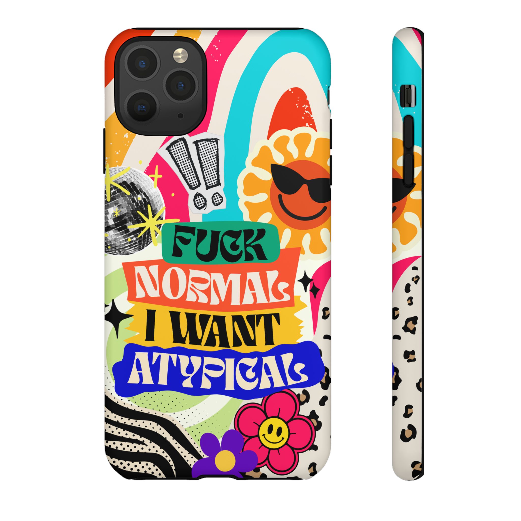 Phone Case — "Fuck Normal I Want Atypical" Retro Sticker Collage - Image 11