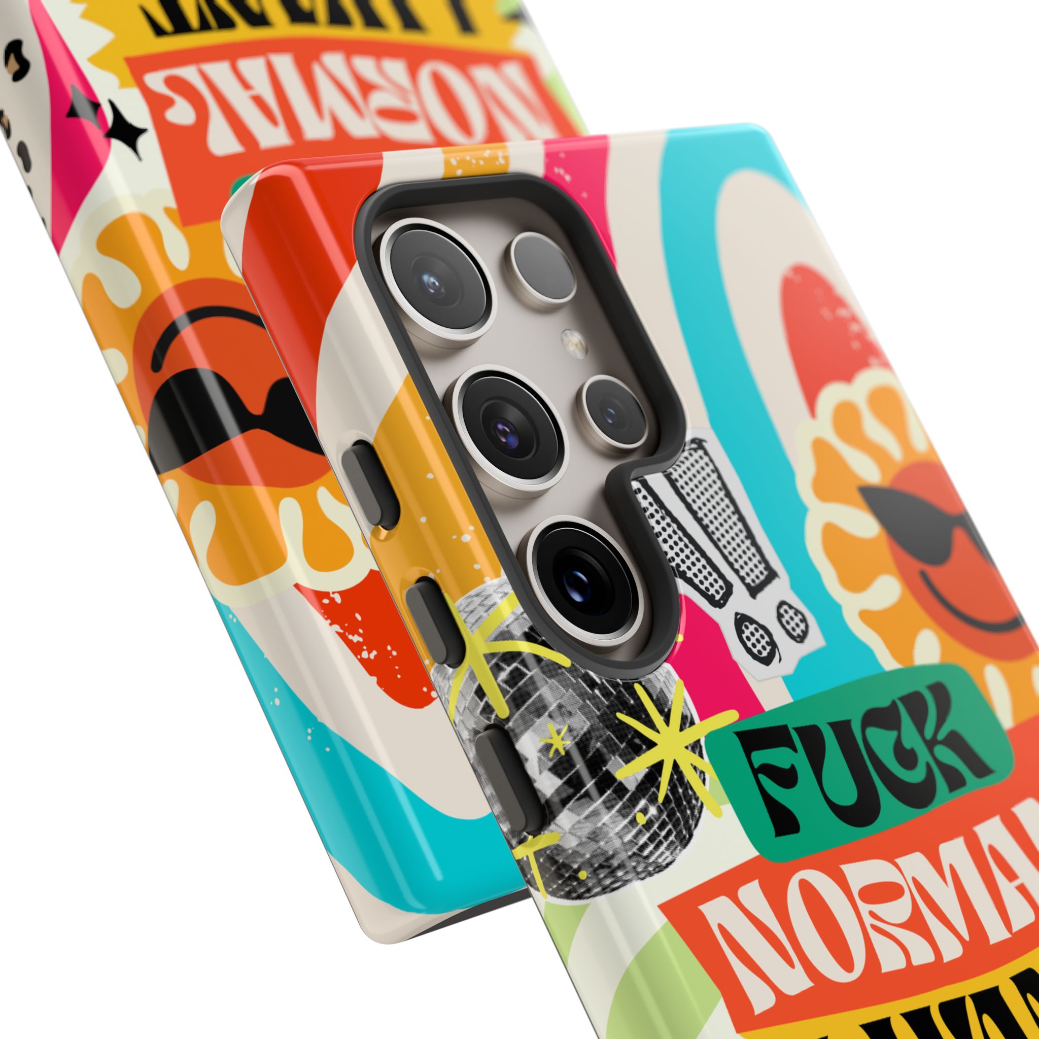Phone Case — "Fuck Normal I Want Atypical" Retro Sticker Collage - Image 140