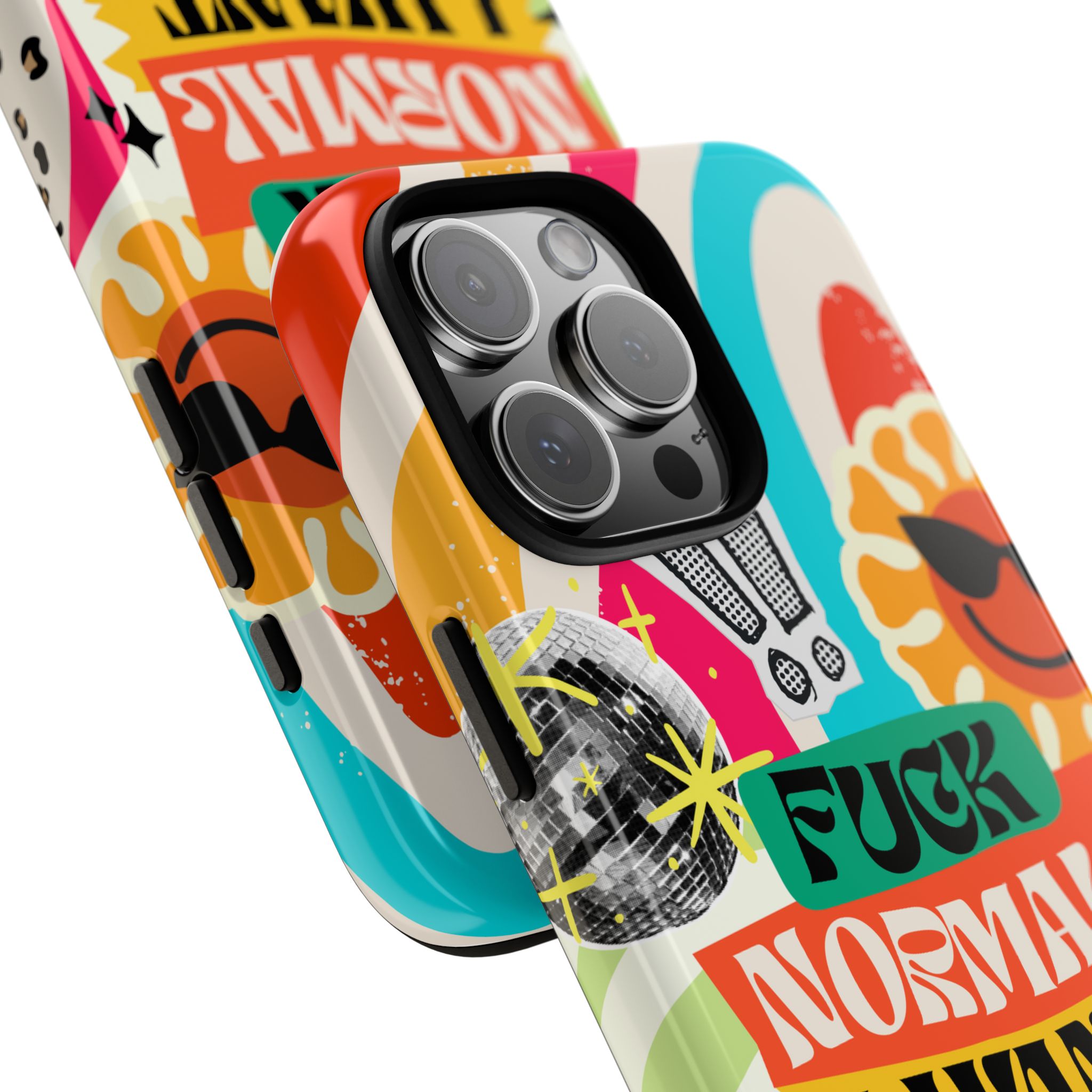 Phone Case — "Fuck Normal I Want Atypical" Retro Sticker Collage - Image 175