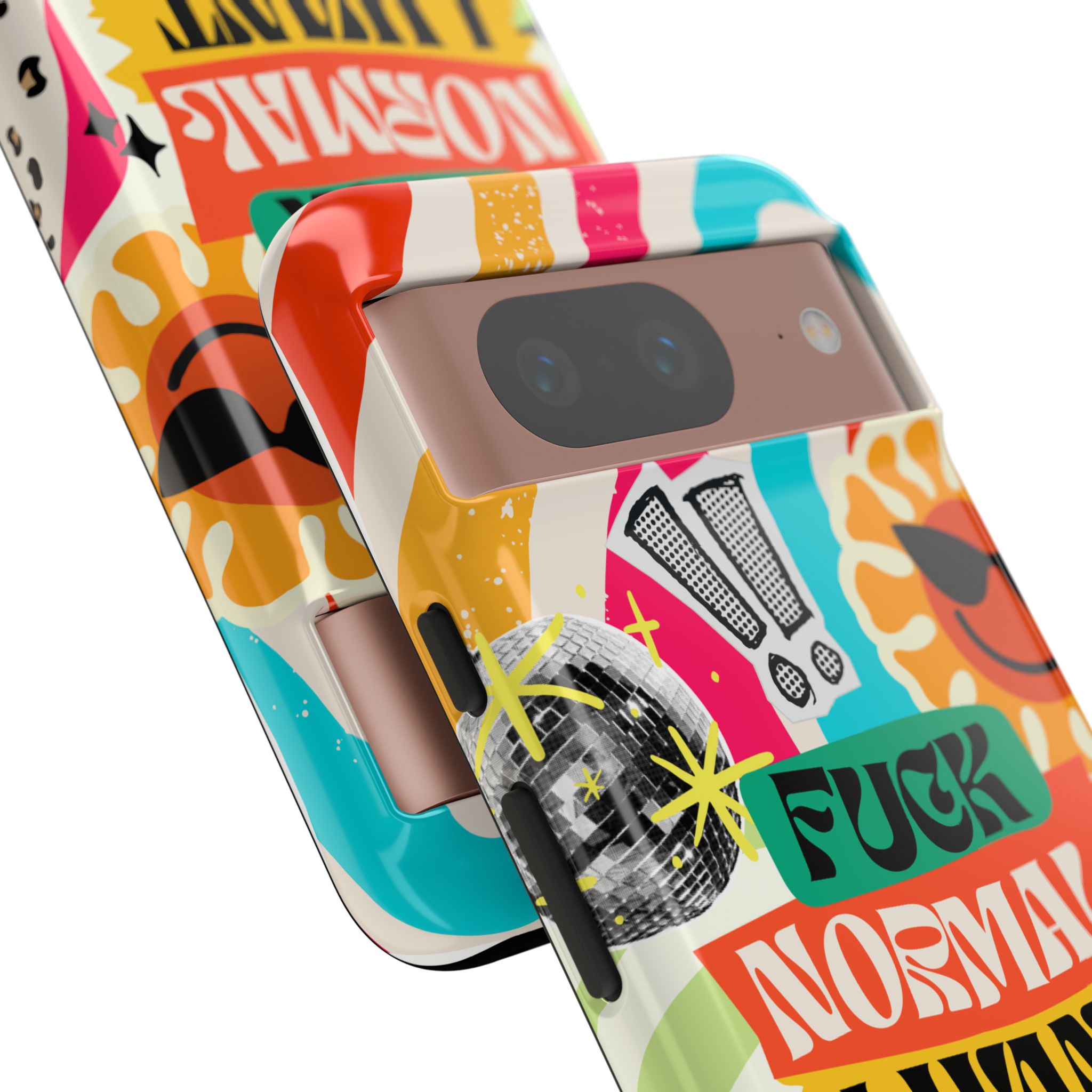 Phone Case — "Fuck Normal I Want Atypical" Retro Sticker Collage - Image 153