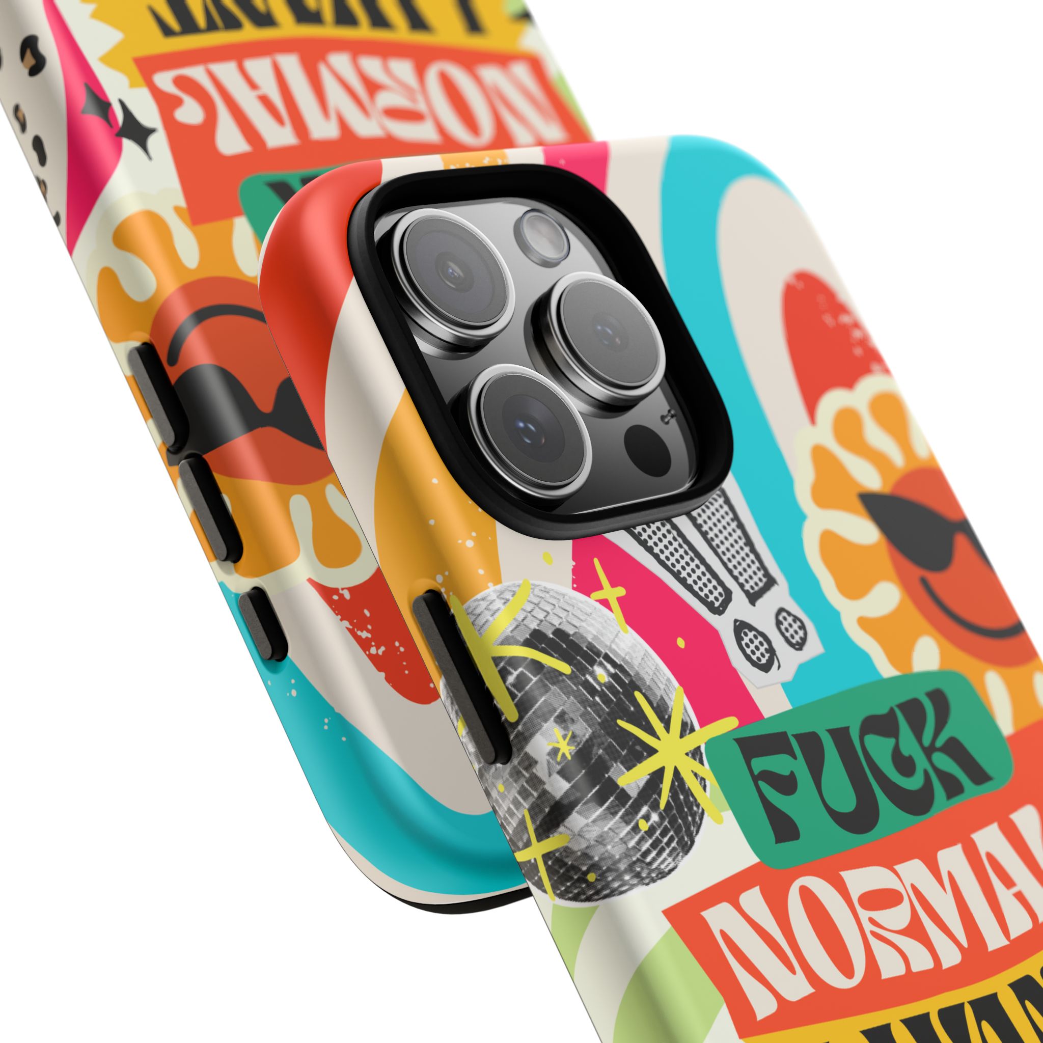 Phone Case — "Fuck Normal I Want Atypical" Retro Sticker Collage - Image 179