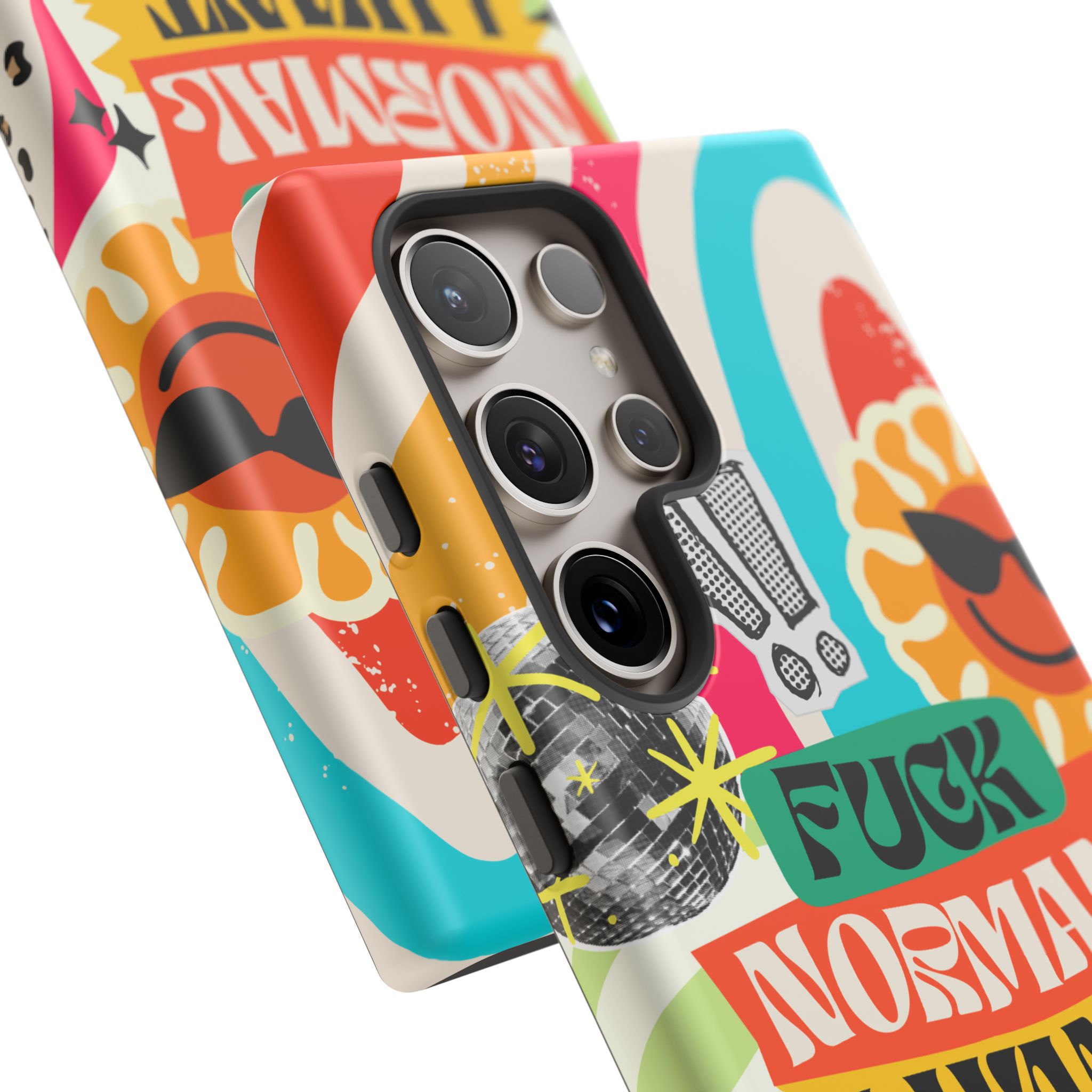 Phone Case — "Fuck Normal I Want Atypical" Retro Sticker Collage - Image 143
