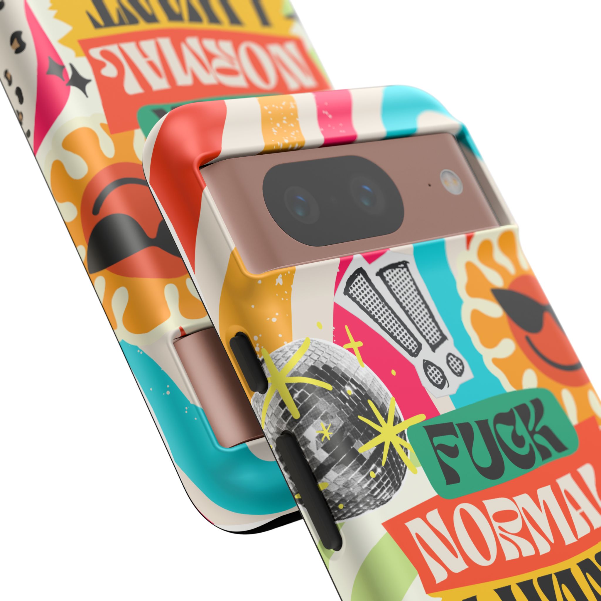 Phone Case — "Fuck Normal I Want Atypical" Retro Sticker Collage - Image 157