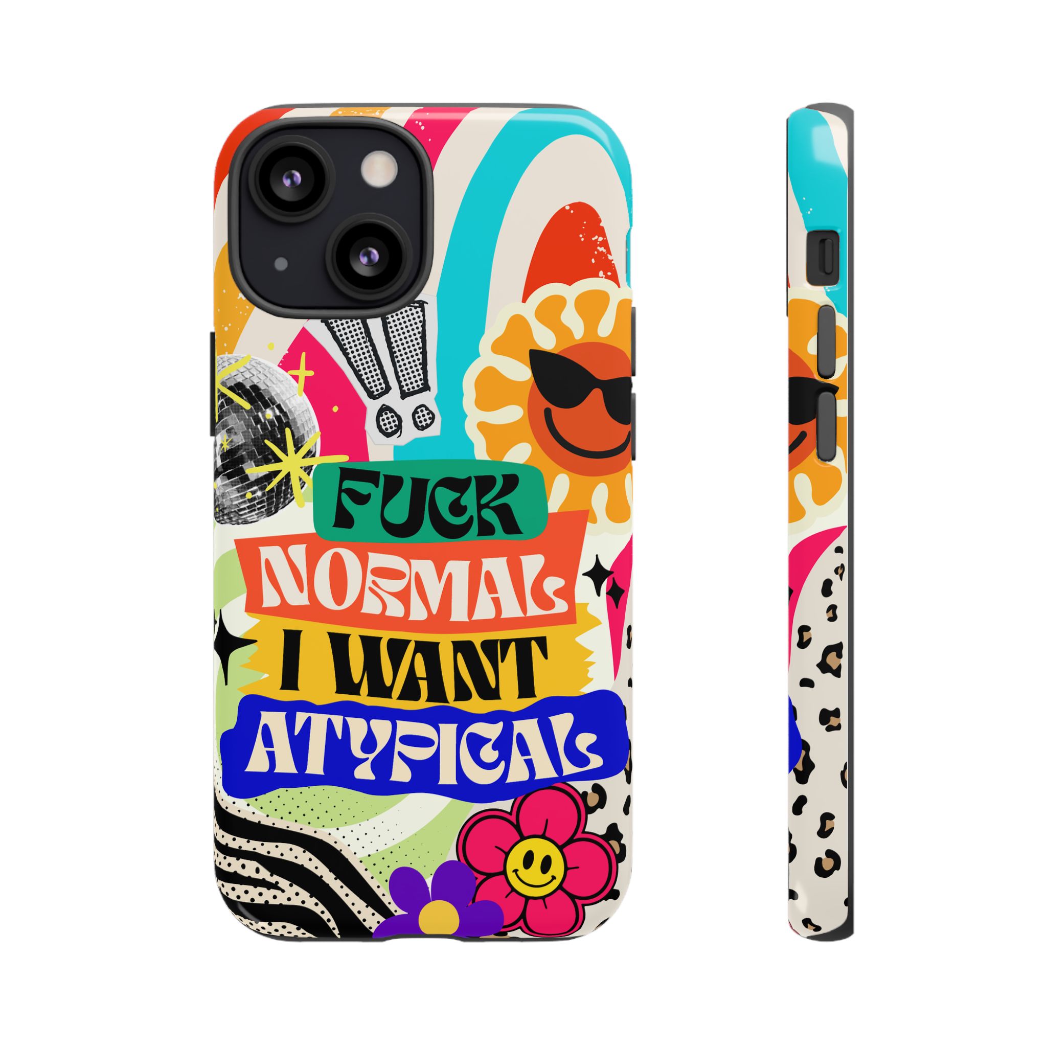 Phone Case — "Fuck Normal I Want Atypical" Retro Sticker Collage - Image 22