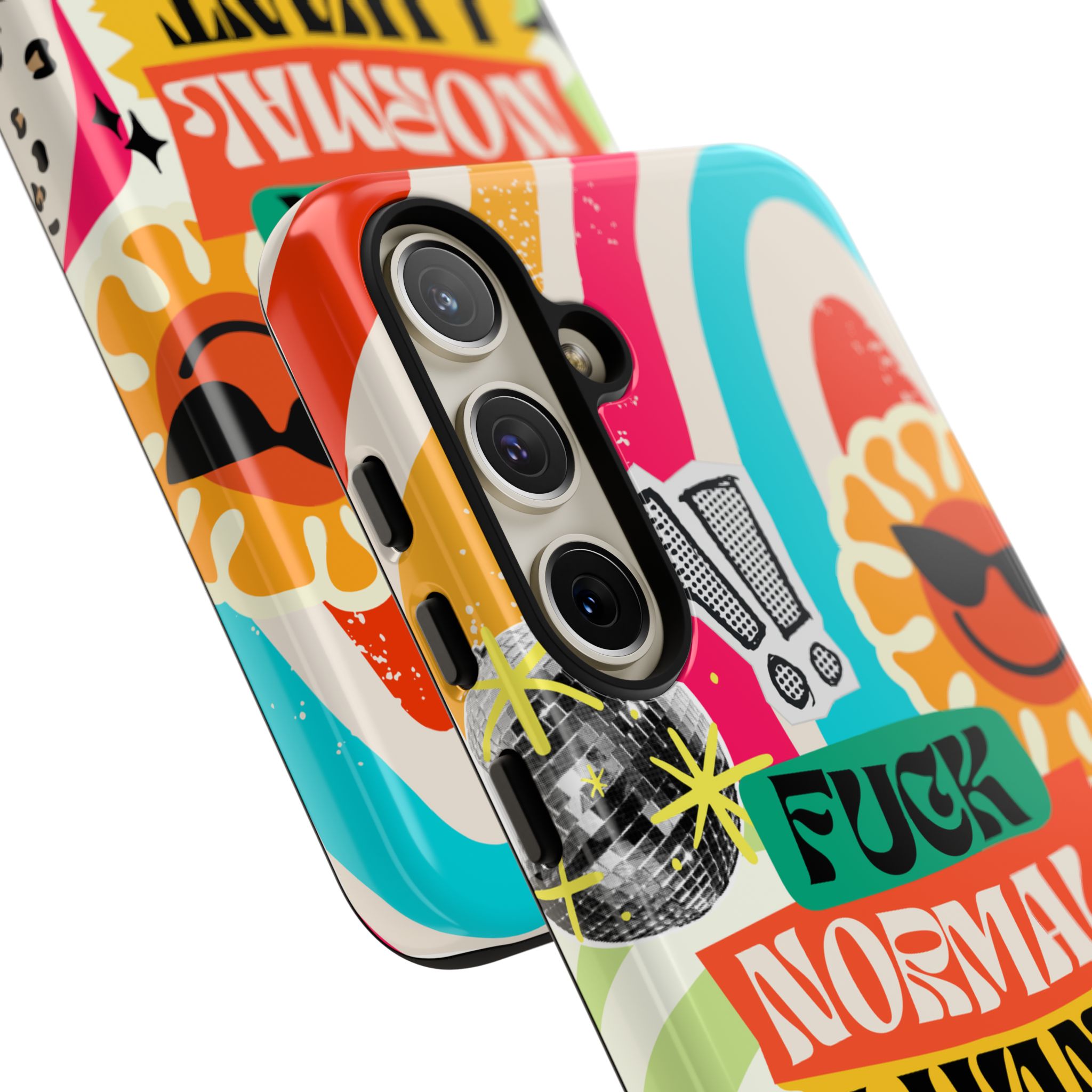 Phone Case — "Fuck Normal I Want Atypical" Retro Sticker Collage - Image 132