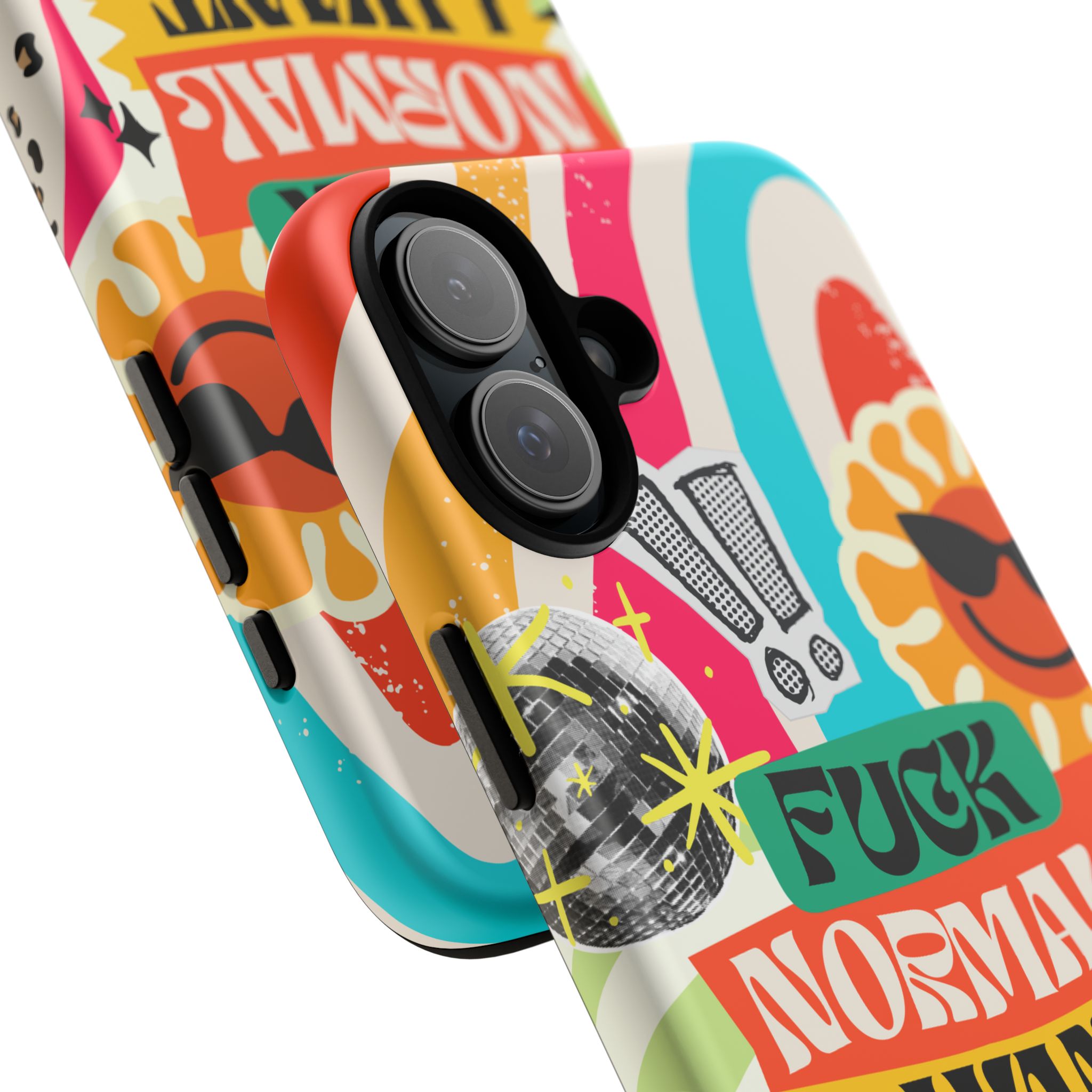 Phone Case — "Fuck Normal I Want Atypical" Retro Sticker Collage - Image 166