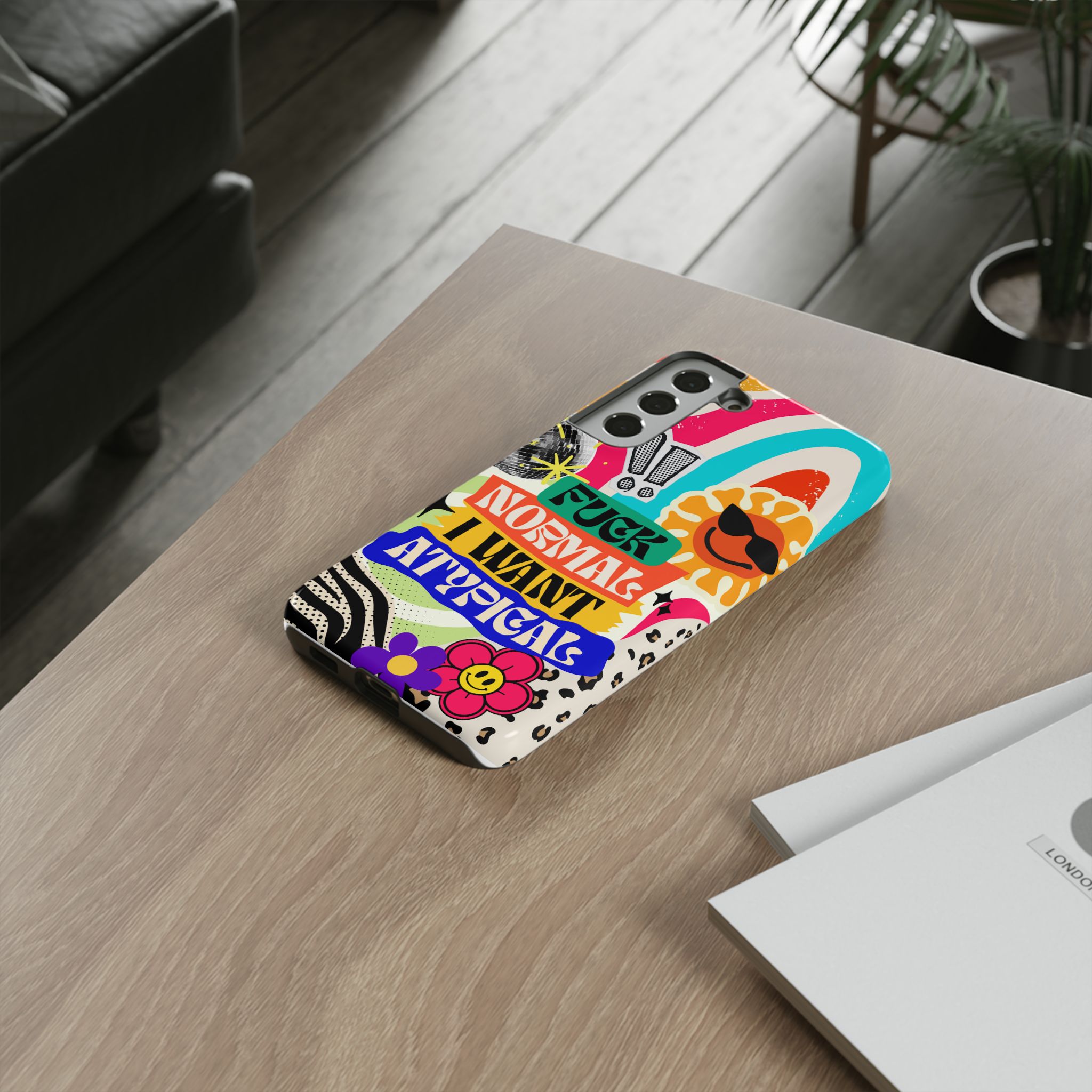 Phone Case — "Fuck Normal I Want Atypical" Retro Sticker Collage - Image 33