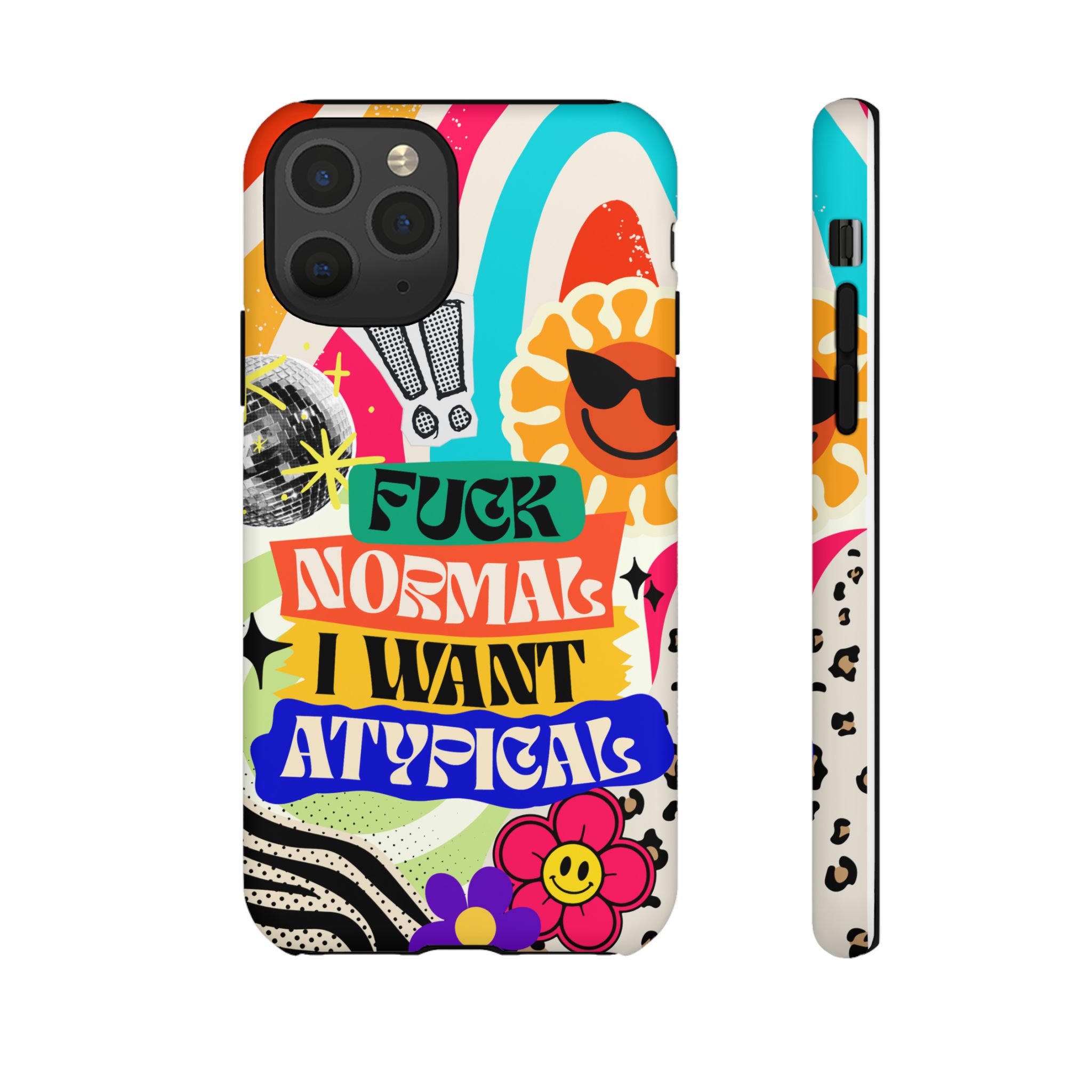 Phone Case — "Fuck Normal I Want Atypical" Retro Sticker Collage - Image 10