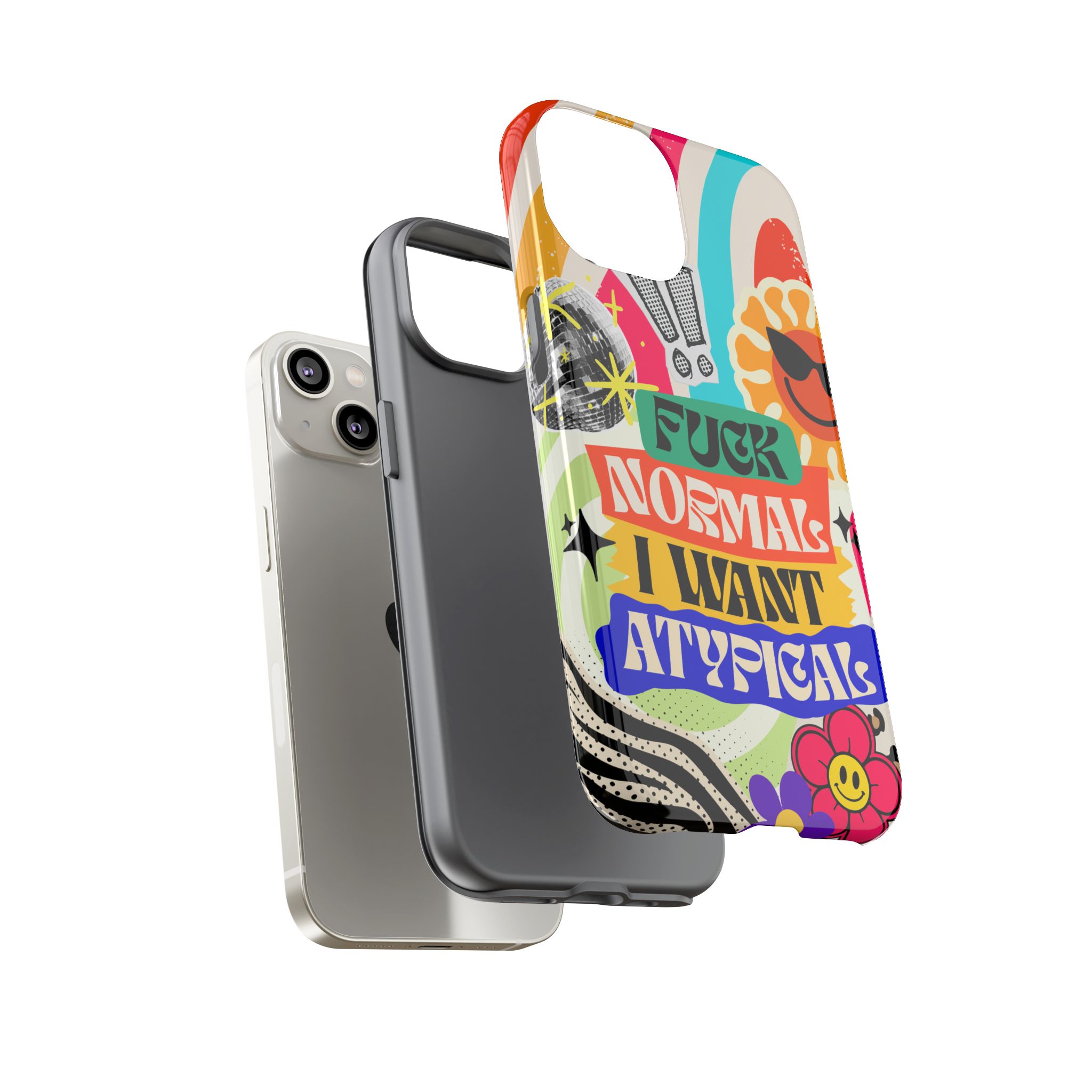 Phone Case — "Fuck Normal I Want Atypical" Retro Sticker Collage - Image 38