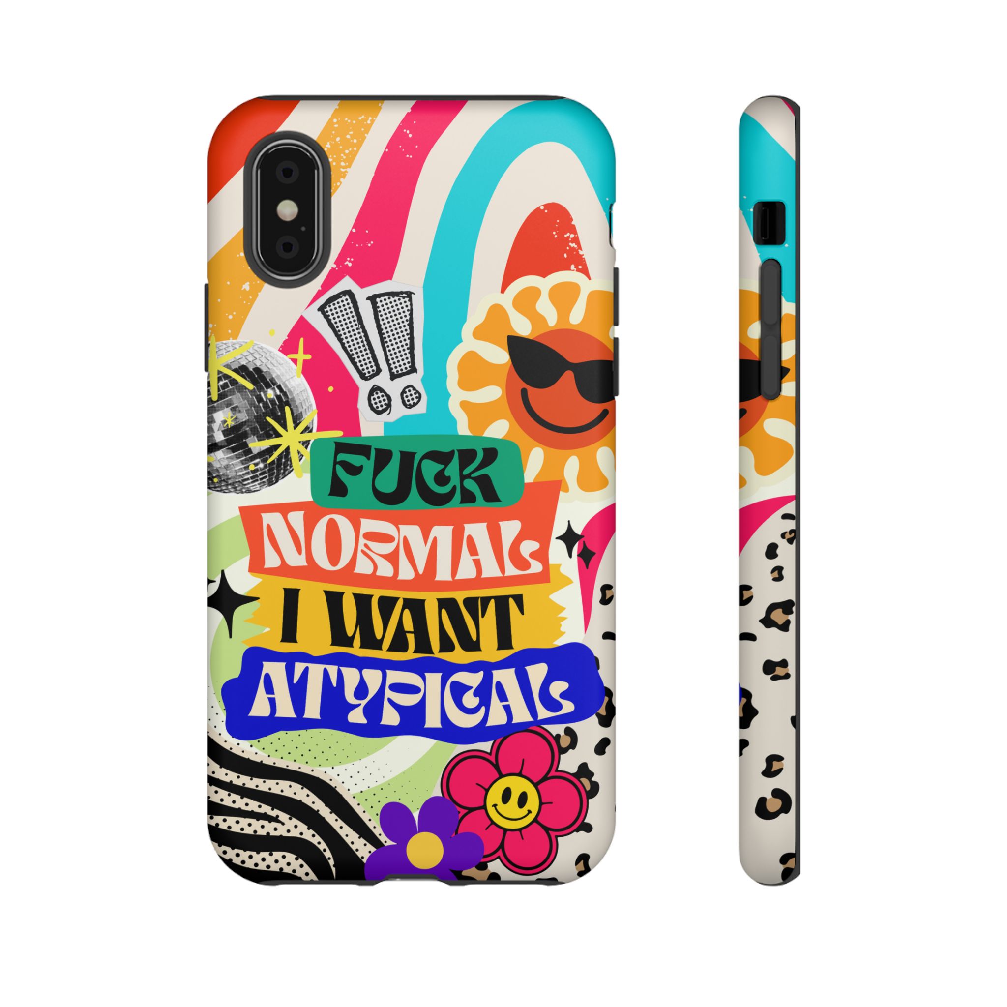 Phone Case — "Fuck Normal I Want Atypical" Retro Sticker Collage - Image 4