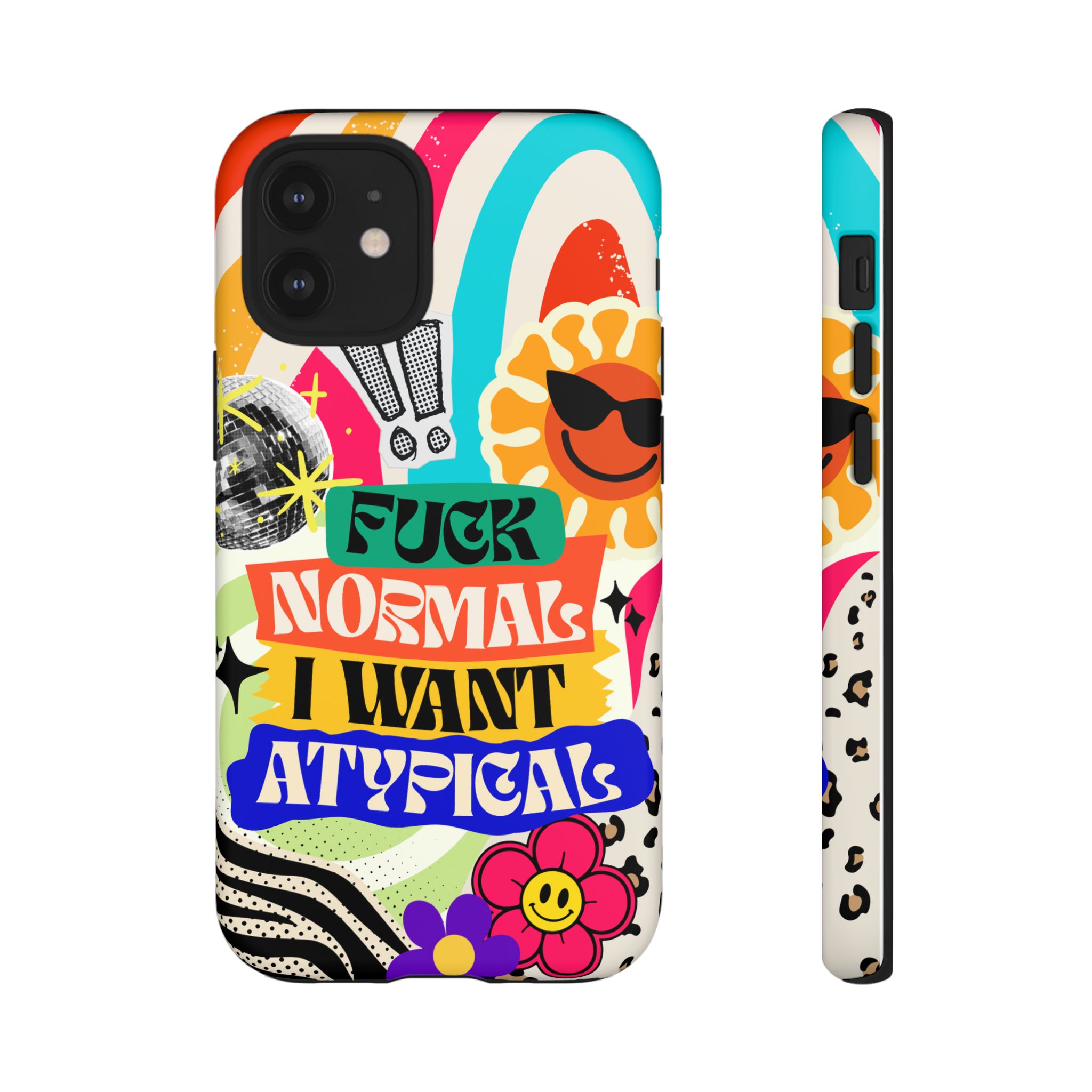 Phone Case — "Fuck Normal I Want Atypical" Retro Sticker Collage - Image 13