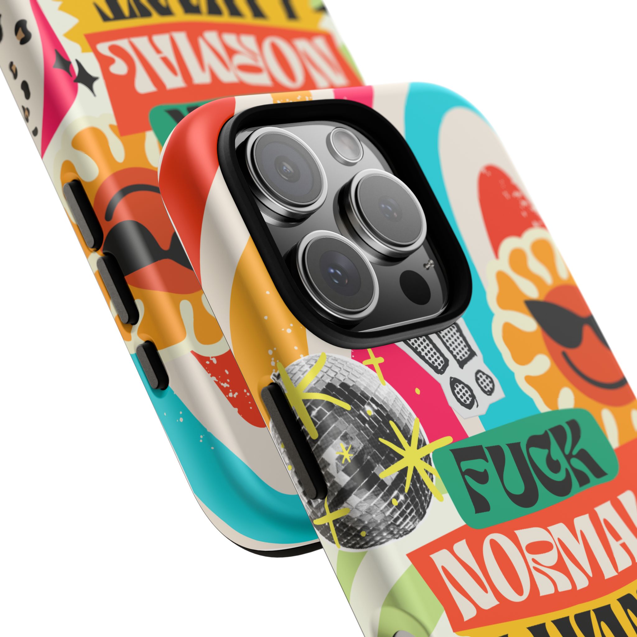 Phone Case — "Fuck Normal I Want Atypical" Retro Sticker Collage - Image 172