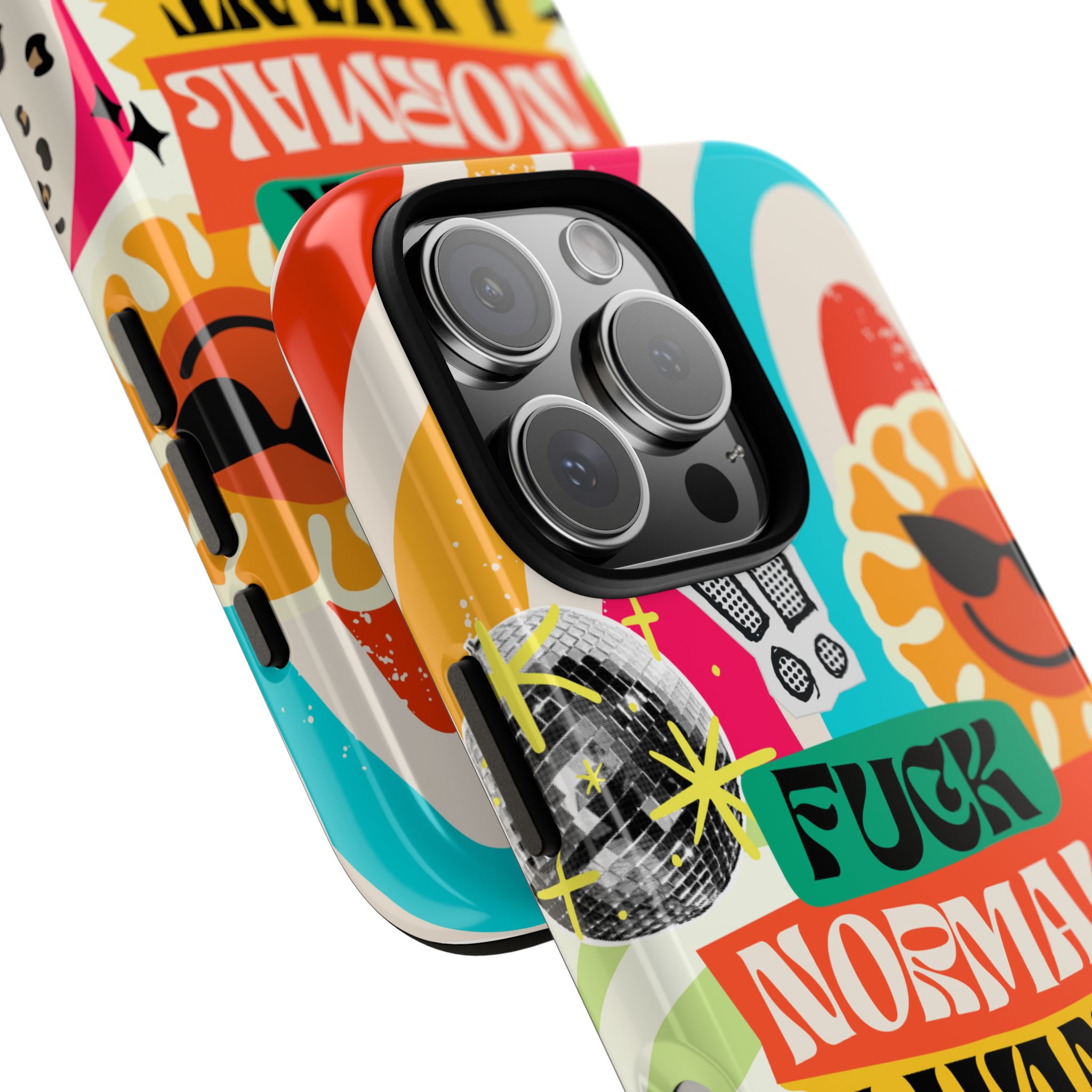 Phone Case — "Fuck Normal I Want Atypical" Retro Sticker Collage - Image 169
