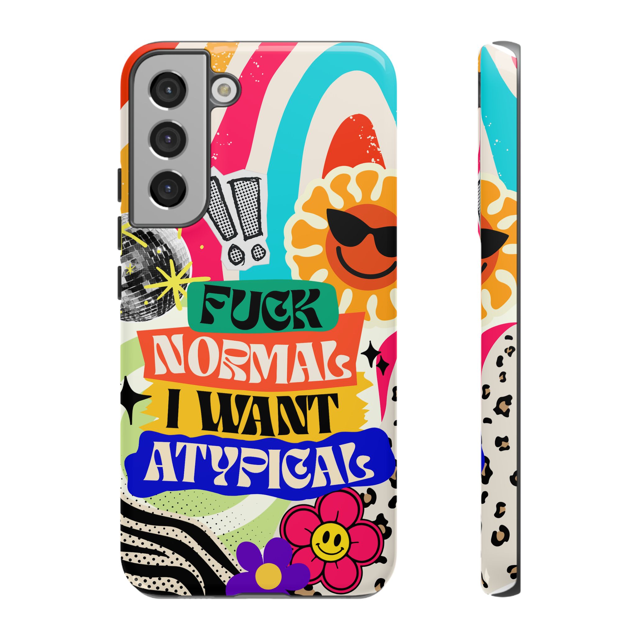Phone Case — "Fuck Normal I Want Atypical" Retro Sticker Collage - Image 32