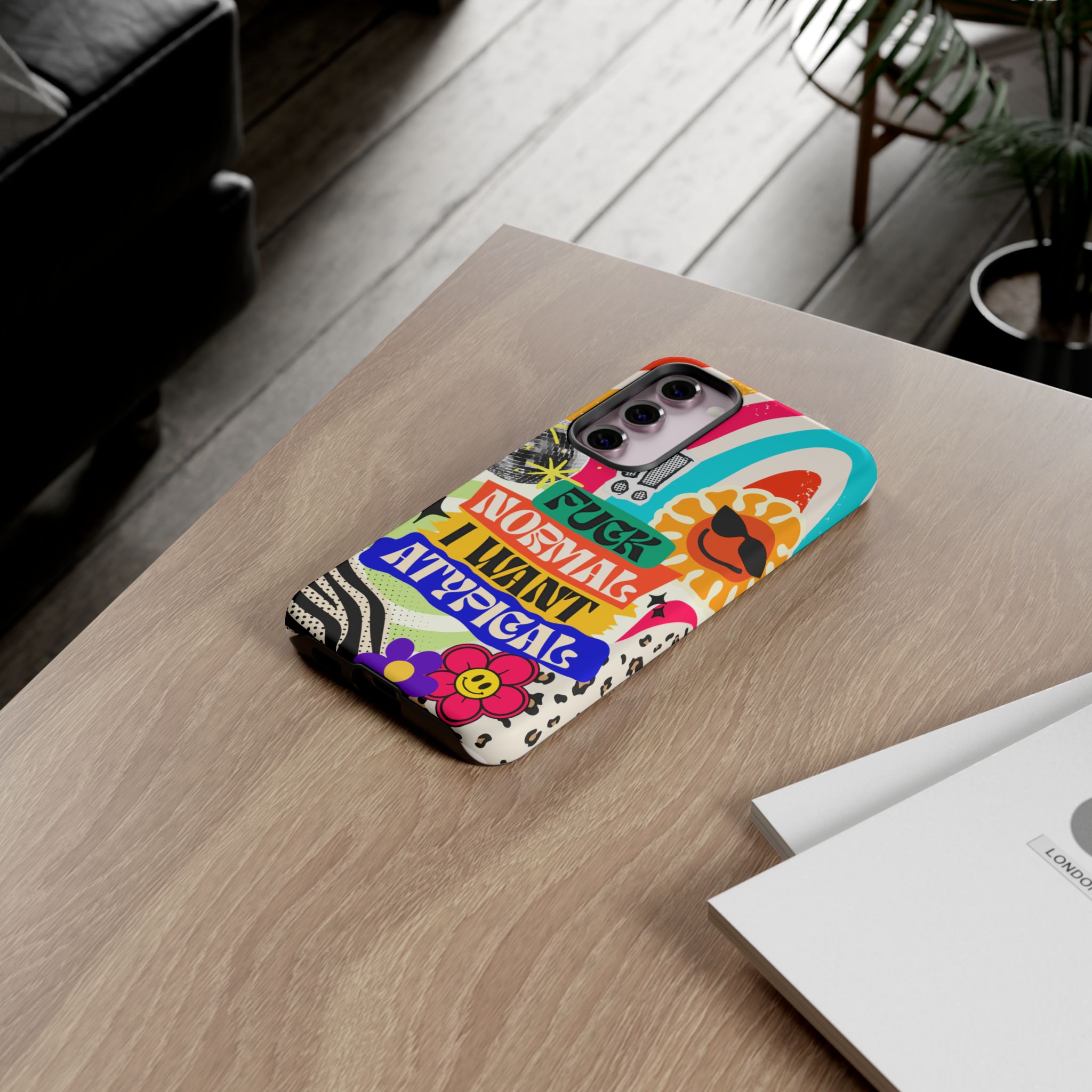 Phone Case — "Fuck Normal I Want Atypical" Retro Sticker Collage - Image 82