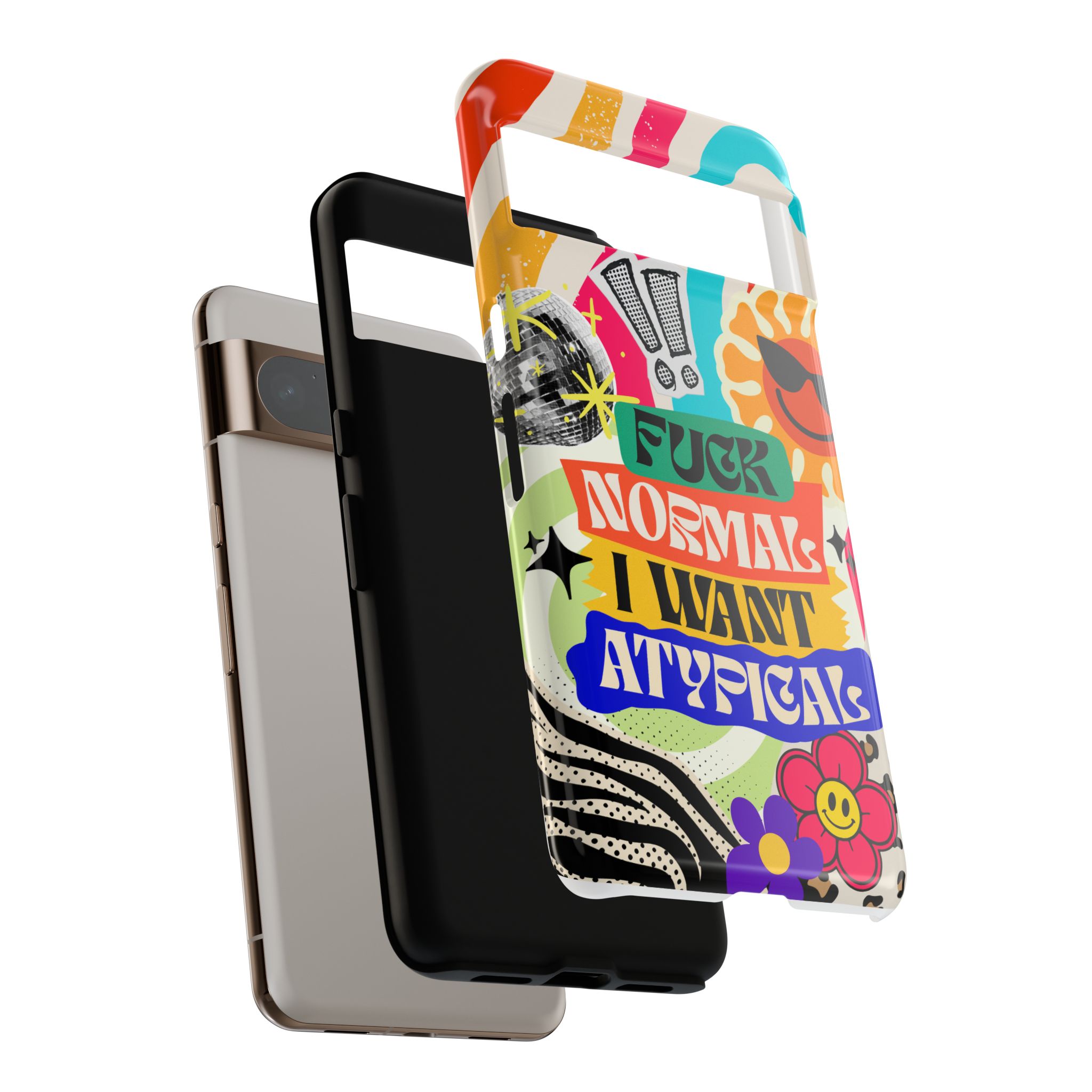 Phone Case — "Fuck Normal I Want Atypical" Retro Sticker Collage - Image 147