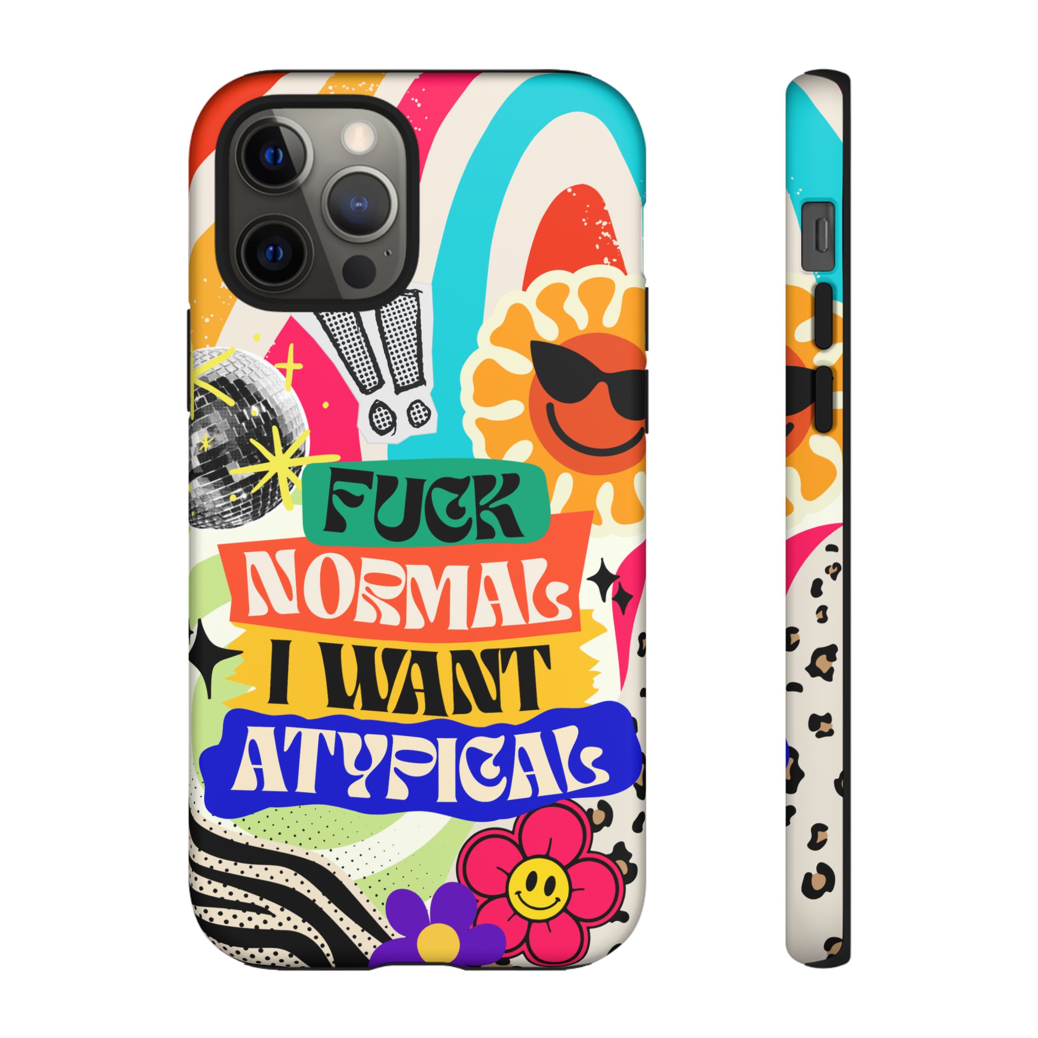 Phone Case — "Fuck Normal I Want Atypical" Retro Sticker Collage - Image 17